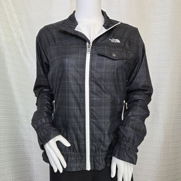 THE NORTH FACE Penelope Windbreaker Jacket Dark Blue Plaid Women’s S/M SEE DESC - Picture 2 of 12